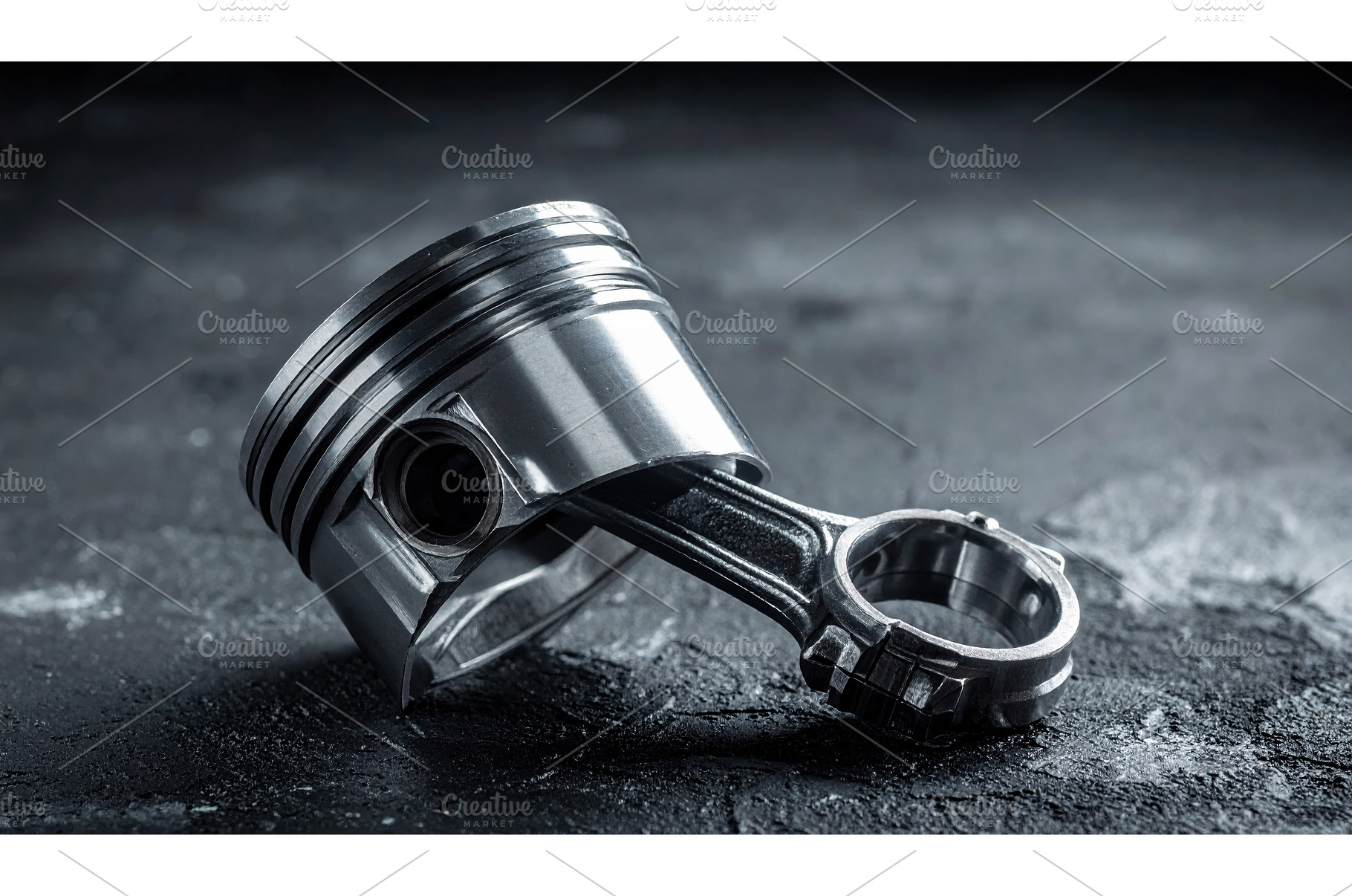 Shiny metal piston component placed, an Industrial Photo by Igor Tichonow