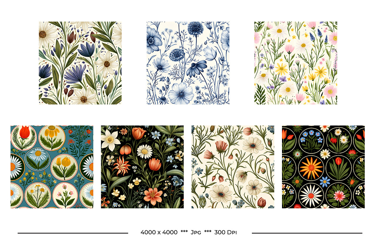 Wildflower Vintage Art Designs, a Pattern Graphic by karenfoleyphoto (Photo 12 of 12)