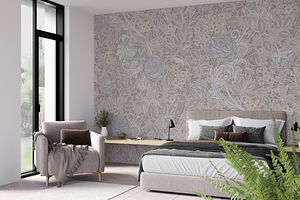 Bedroom wallpaper mockup