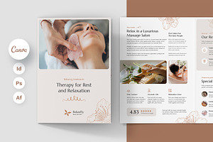 Spa Salon Brochure Bifold Canva, a Brochure Template by artbart