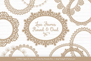 Champagne Round Lace Frames, an Illustration by Amanda Ilkov
