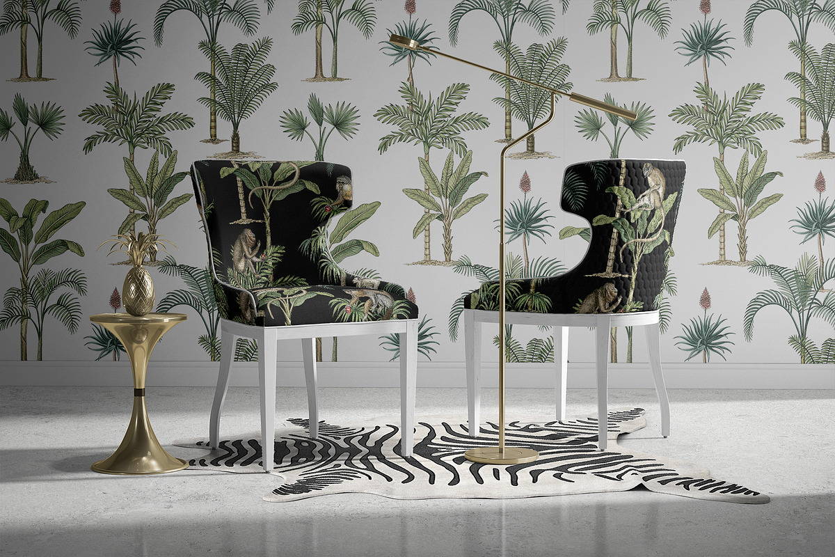 Monkeys and palms, a Pattern Graphic by Anyuka (Photo 8 of 12)