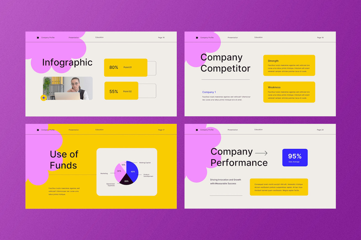 Blue Company Profile PPT, a Presentation Template by Aiyari Graphic (Photo 3 of 5)