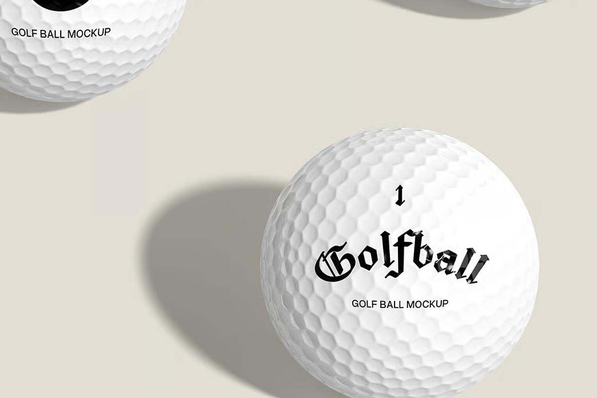 Golf Ball Mockup 2 Views, a Mockup by graphicsauce (Photo 2 of 4)