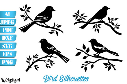 Bird Silhouettes Sublimation Vector