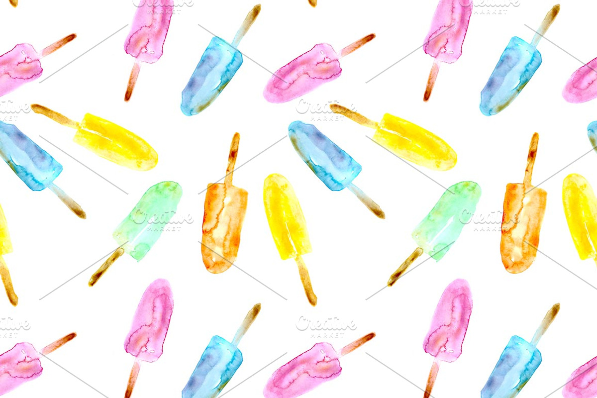 Watercolor summer patterns (4+bonus), a Pattern Graphic by Katerina Tova (Photo 4 of 10)