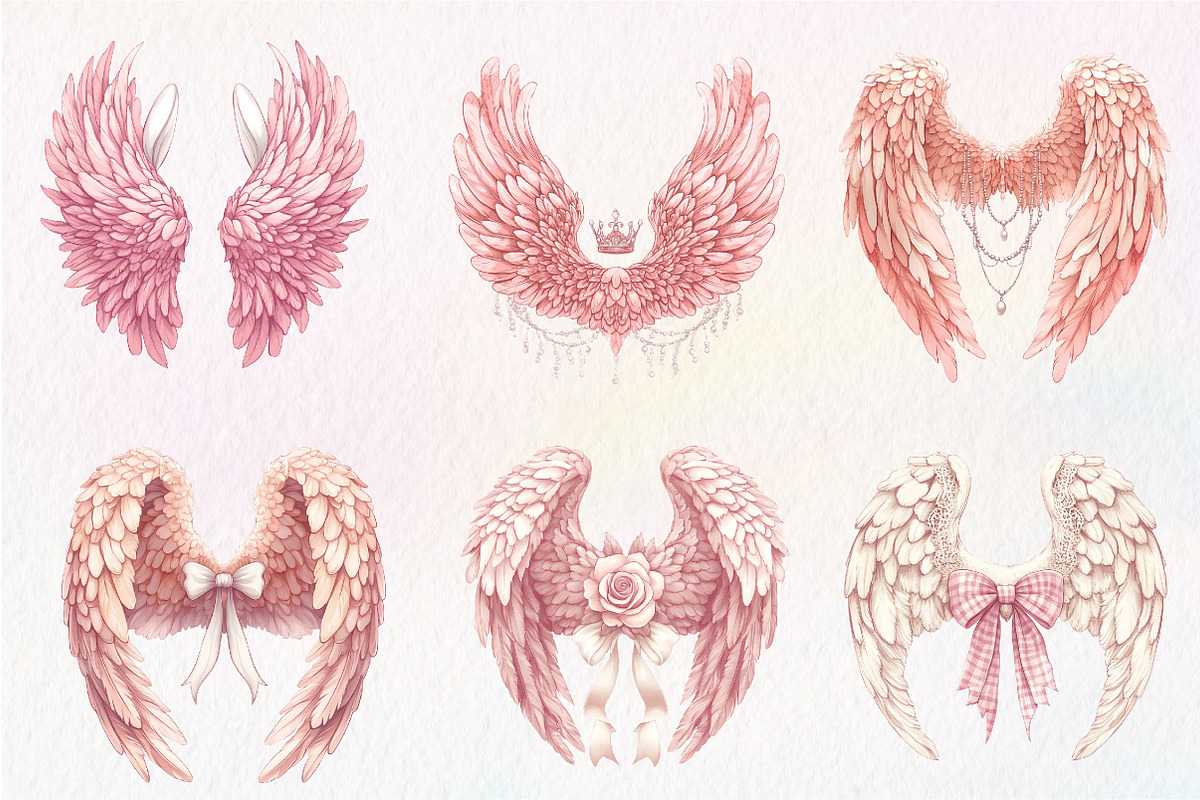 Coquette Angel Wings Sublimation, an Illustration by CreationArt (Photo 3 of 5)