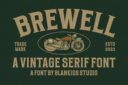 Brewell a Vintage Serif Font, a Serif Font by Blankids Studio
