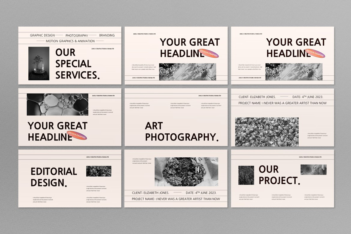 Cream Gradient Portfolio Keynote, a Presentation Template by graphicook (Photo 6 of 10)