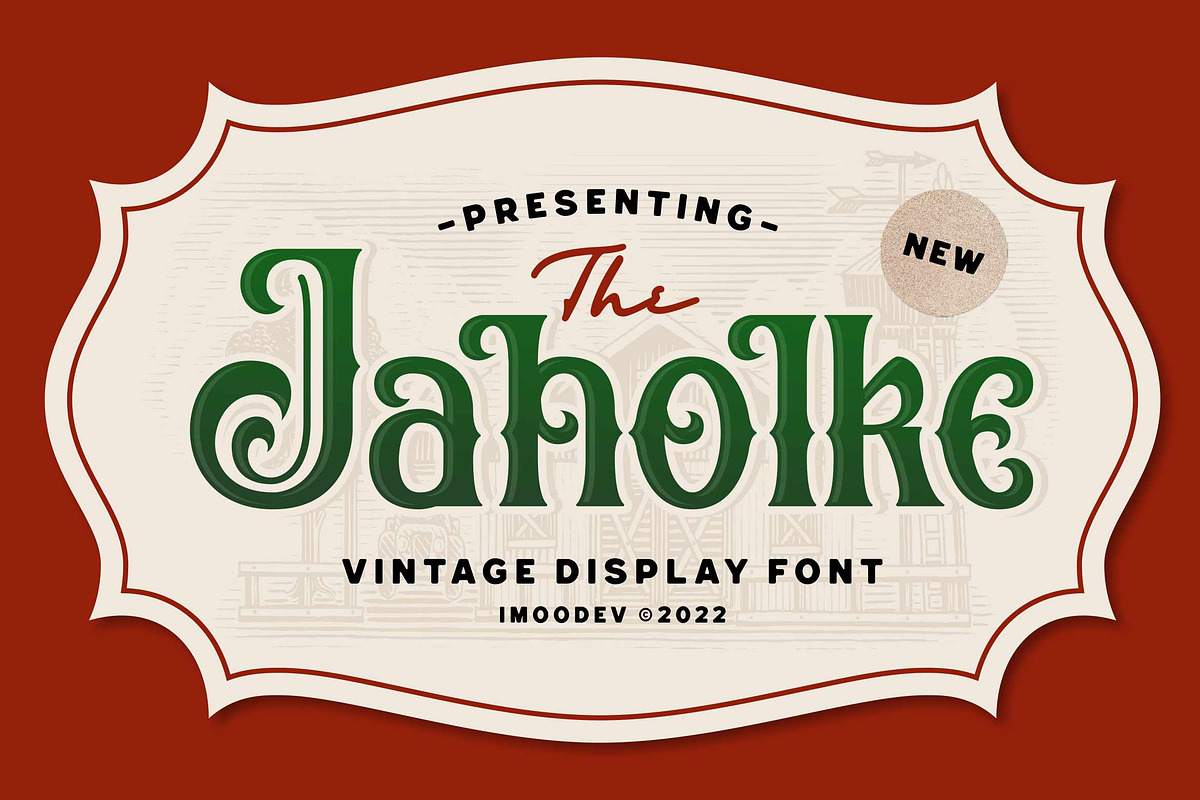 Jaholke - Decorative Vintage Font, a Font by Imoodev (Photo 1 of 5)