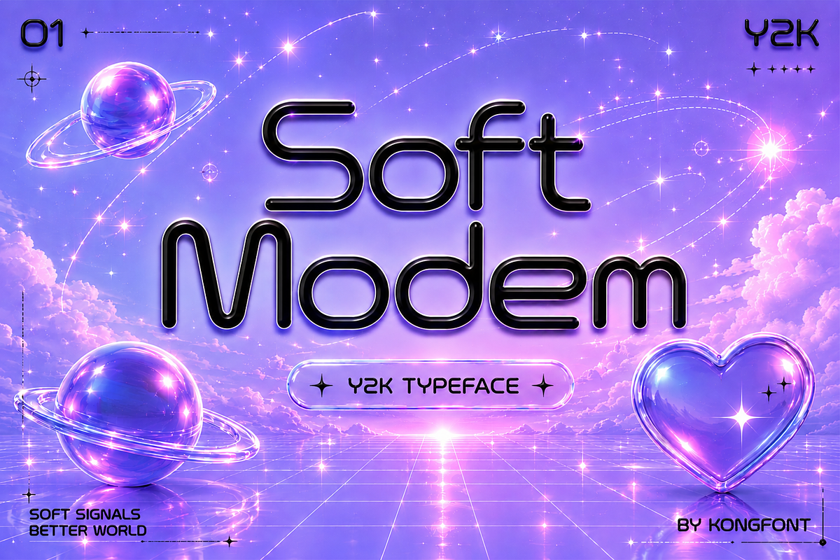 Soft Modem - Modern Display Font, a Handwritten Font by overlaytemplates (Photo 1 of 5)