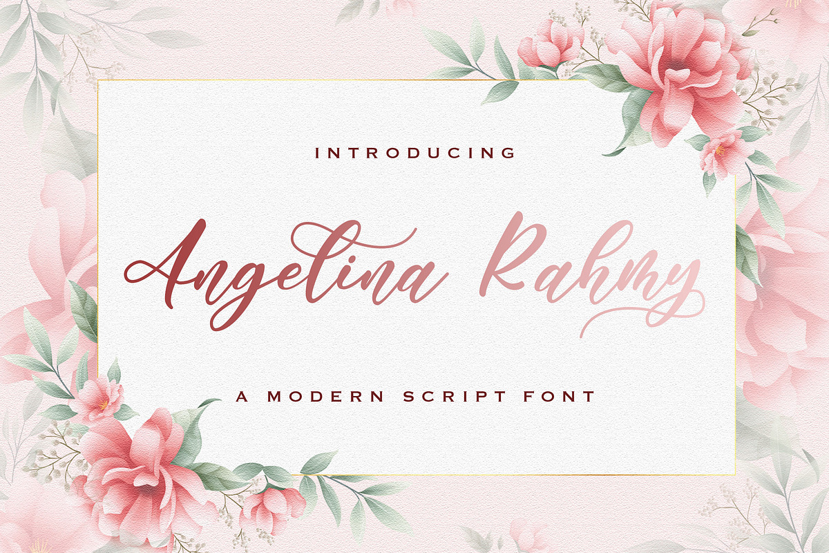 Angelina Rahmy - Modern Script Font, a Script Font by StringLabs (Photo 1 of 12)