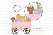 Animals Party Train, an Animal Illustration by Petit Citizen Design (Thumbnail 5 of 8)
