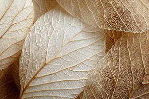 Layers of translucent beige leaves, a Photo by Pavel_design
