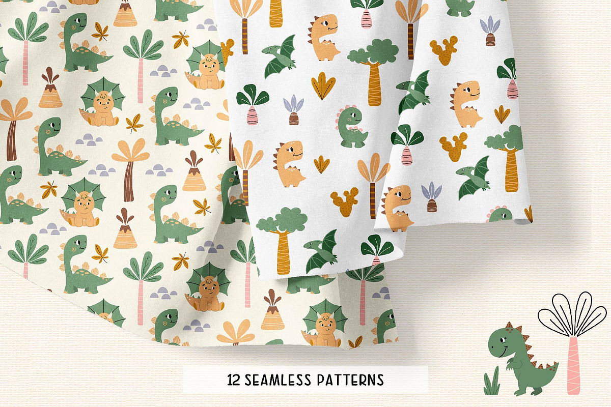Baby Dino set. Graphic & Pattern, an Animal Illustration by EltaMaxArt (Photo 5 of 14)