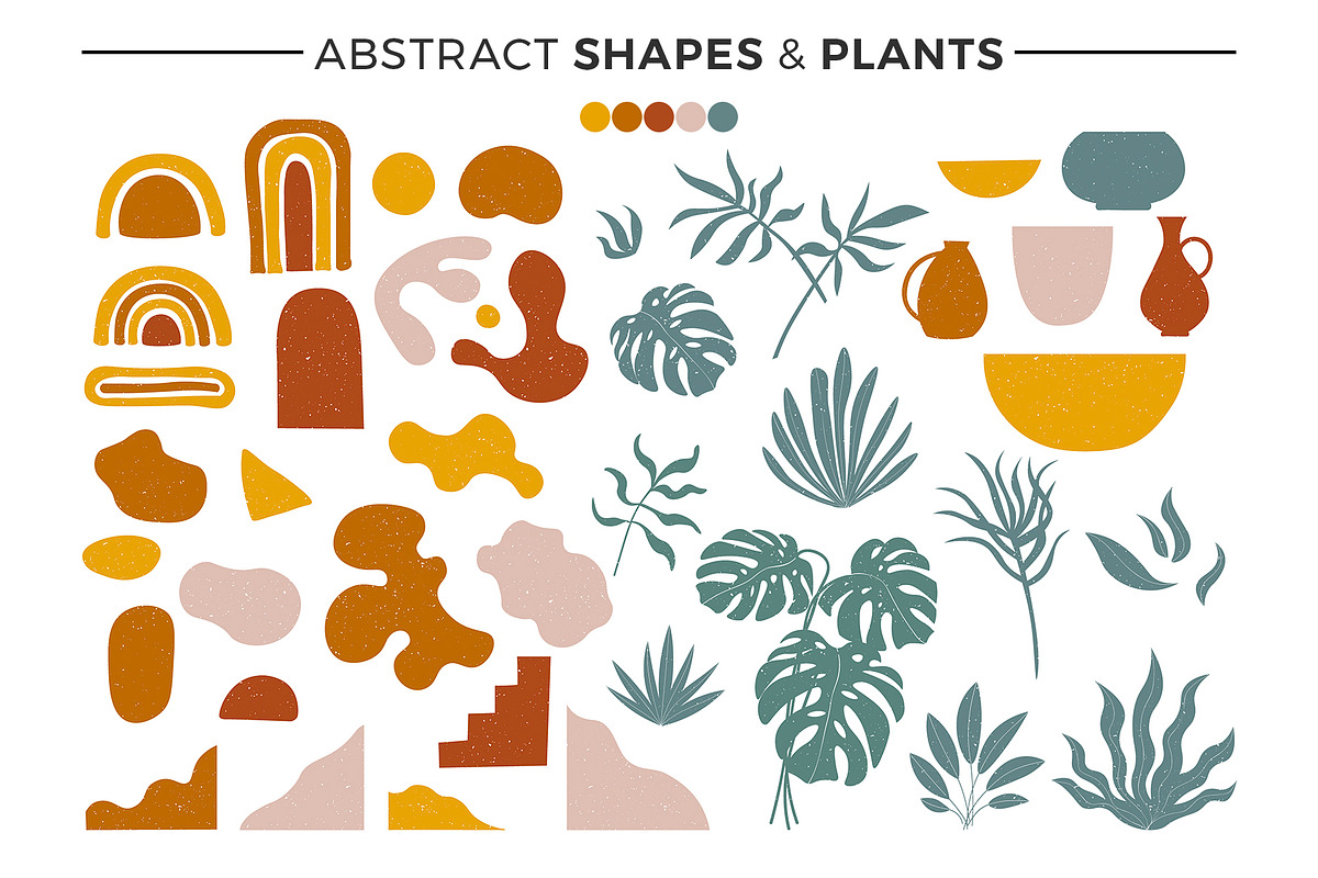 MODERN abstract shapes and plants, a Decorative Illustration by EkaterinaKiriy (Photo 2 of 12)