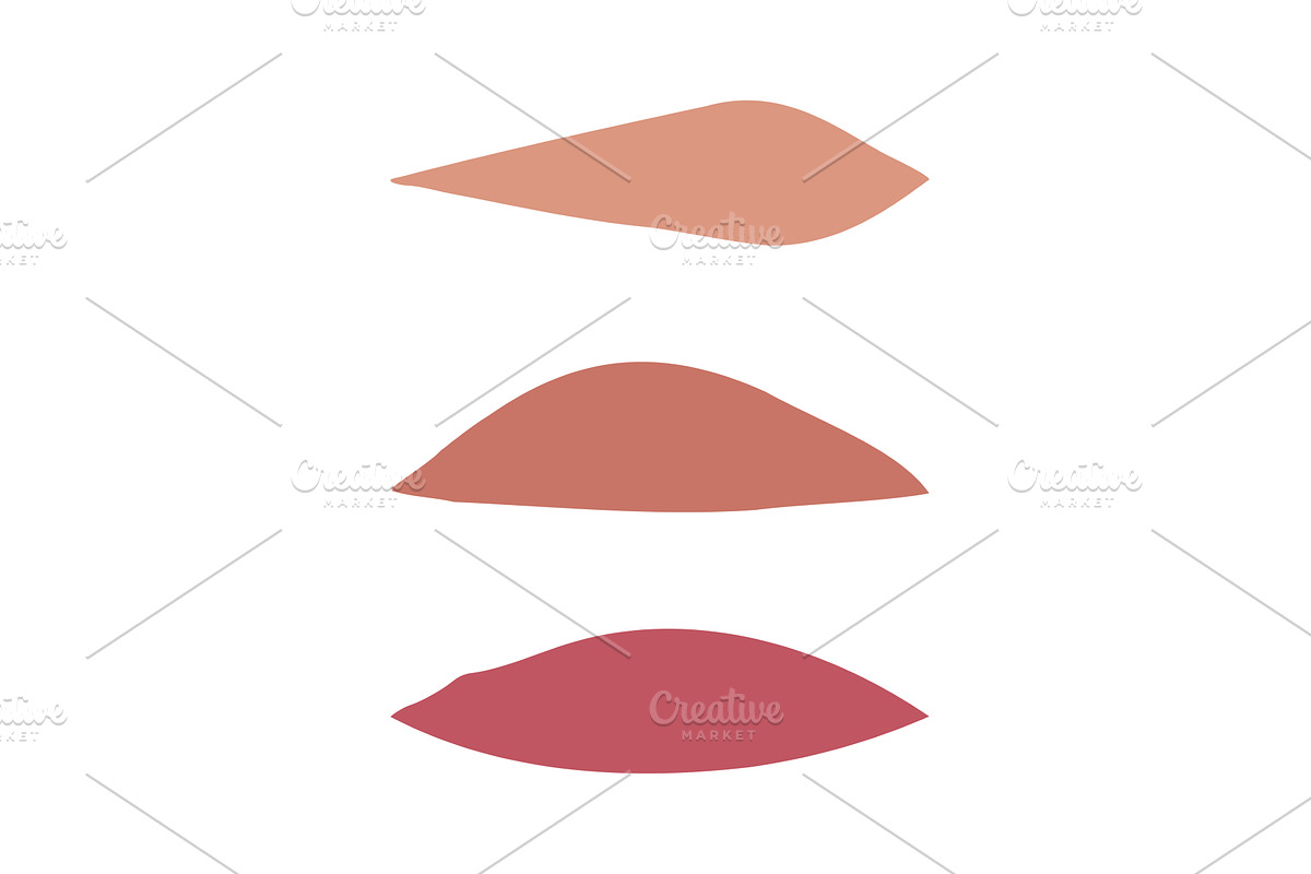 Lipstick swatches trio set, an Object Illustration by okskukuruza
