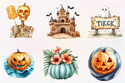 Halloween on Beach Clipart Bundle, an Illustration by CreationArt (Thumbnail 5 of 9)
