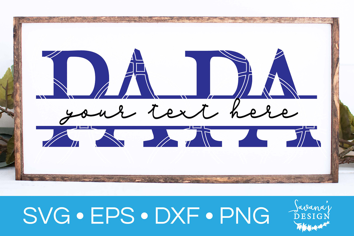 Papa Split Monogram SVG Cut File, an Illustration by SavanasDesign (Photo 1 of 2)