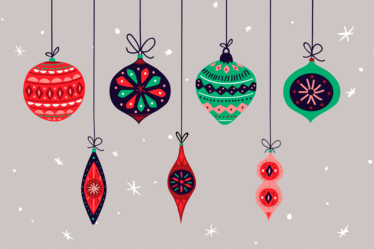 Vintage Christmas Balls Decorations, a Decorative Illustration by ms Julia Nova (Photo 6 of 6)