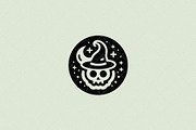 Skull Witch Emblem, a Seasonal Illustration by Vectorium Studio (Thumbnail 3 of 3)