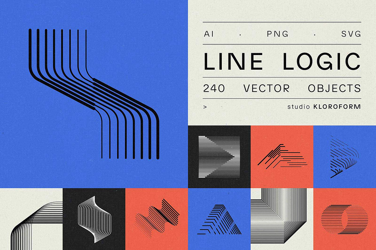 Line Logic - 240 Vector Objects, an Outline Icon by kloroform (Photo 1 of 13)