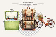 70s Retro Summer Watercolor Clipart, an Illustration by Artnoy (Thumbnail 3 of 8)