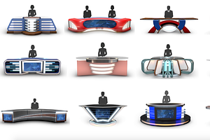 TV Studio Desk Collection (12 PCS)