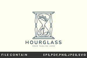 line art antique hourglass logo, a Branding & Logo Template by SD 22