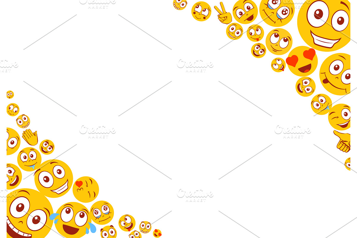 Funny emoji background, a Background Graphic by Yayasya