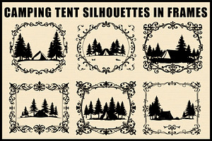 Framed Camping Tent Forest Vector, a Graphic by Creativeshirt