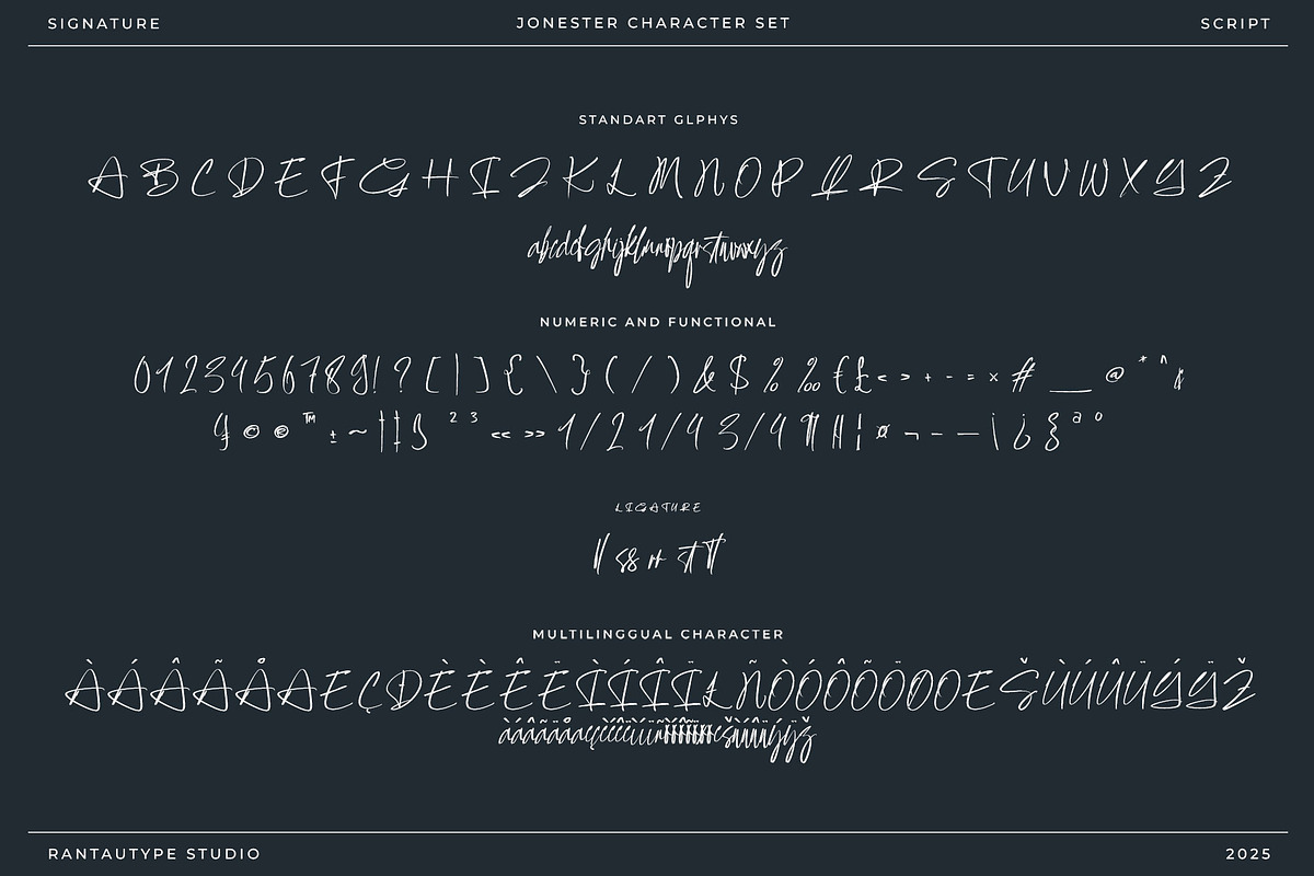 Jonester Signature Script Font, a Script Font by RantautypeStudio (Photo 13 of 13)