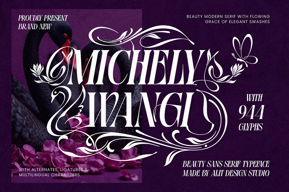 Michely Wangi Elegant Swan Serif, a Serif Font by alit design (Photo 1 of 20)