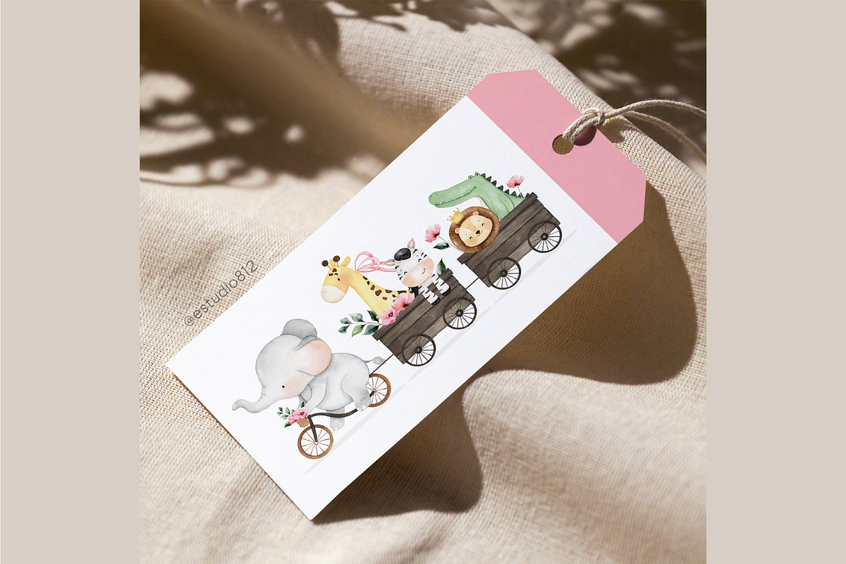 Safari pink train, an Animal Illustration by Estudio 812 (Photo 6 of 9)