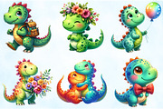 Cartoon Dinosaur Clipart Bundle, an Illustration by Craft Nest (Thumbnail 4 of 6)