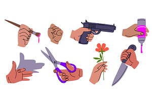 Doodle hands showing gestures and, a Person Illustration by art PVP - market