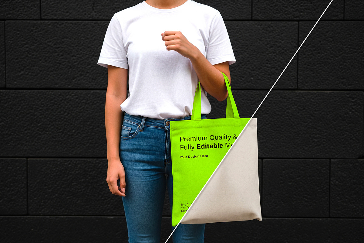 Editable Tote Bag Mockup PSD, a Product Mockup by graphypix (Photo 4 of 4)