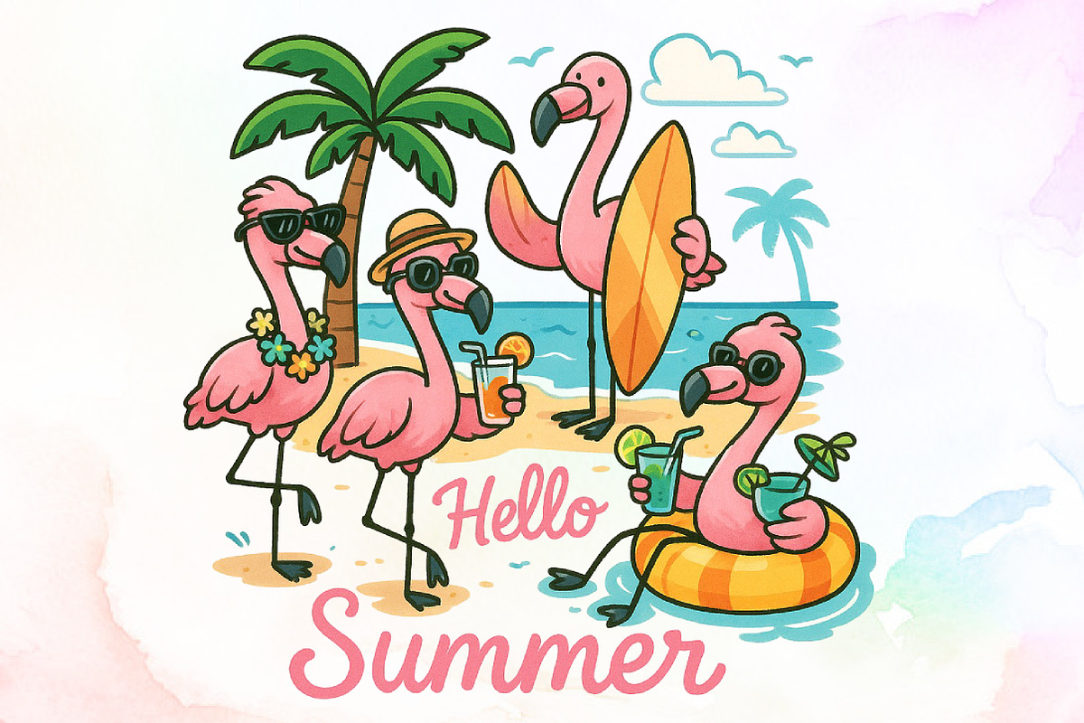 Flamingo Summer Png Sublimation Desi, an Illustration by Sublimation Artist (Photo 1 of 9)