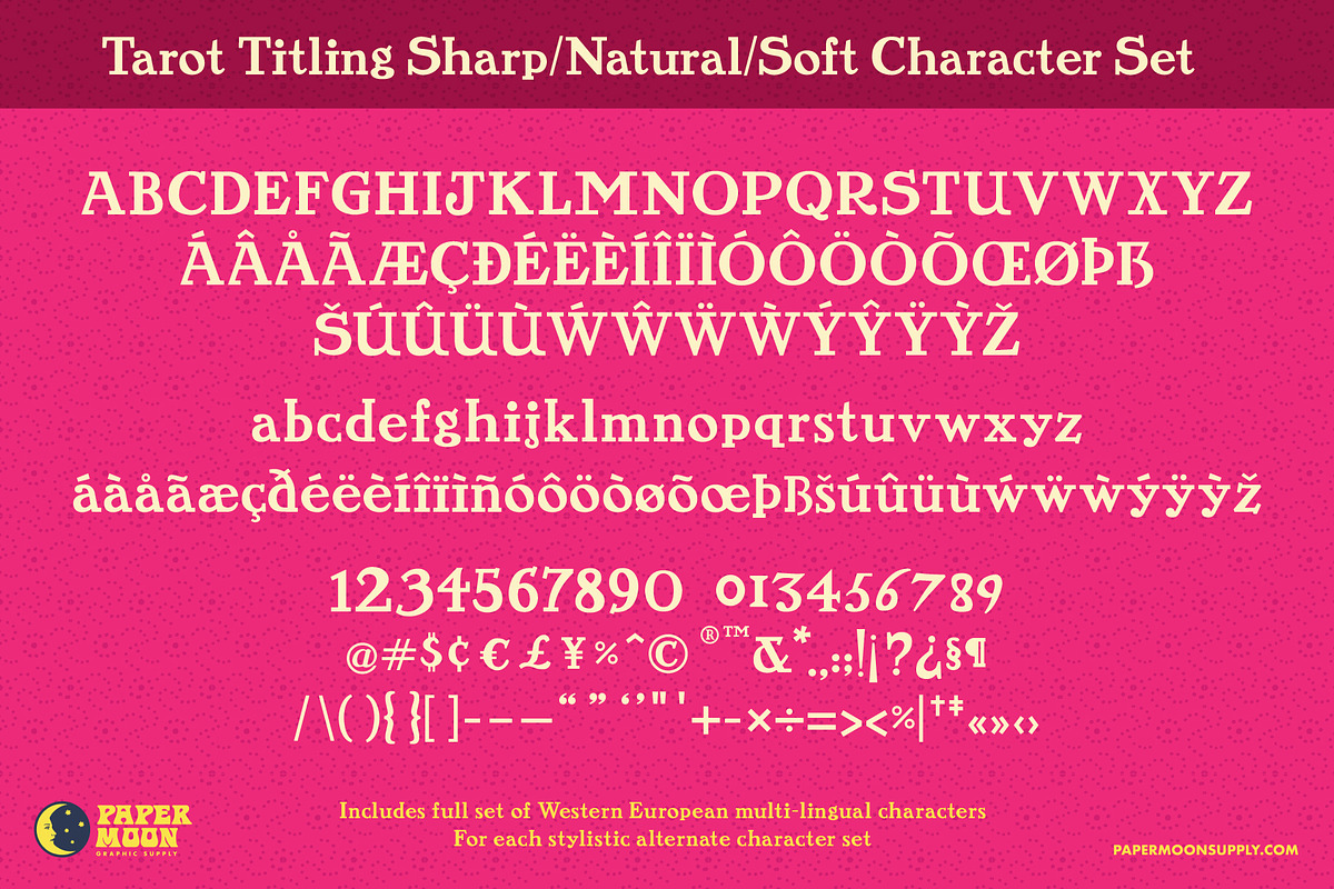 PM Tarot Titling and Text, a Serif Font by Paper Moon Graphic Supply (Photo 4 of 13)
