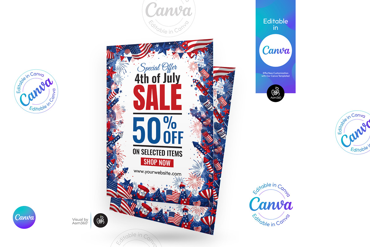 4th Of July sale Flyer, a Flyer Template by Aam360 (Photo 1 of 3)
