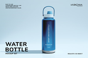 Sport Water Bottle Mockup Set