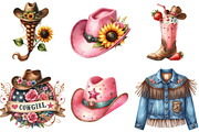 Summer Cowgirl Sublimation Clipart, an Illustration by Watercolor design (Thumbnail 2 of 4)