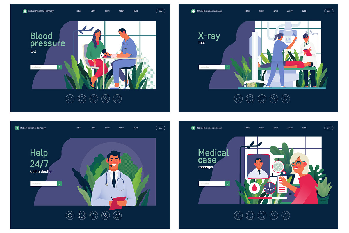Part 1 Medical website illustrations, a Healthcare Illustration by Grivina's shop (Photo 26 of 37)