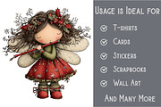 Whimsical Christmas Fairy Clipart, an Illustration by Pixels.Craft (Thumbnail 3 of 6)