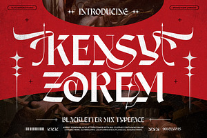 Kensy Zorem Typeface, a Blackletter Font by alit design