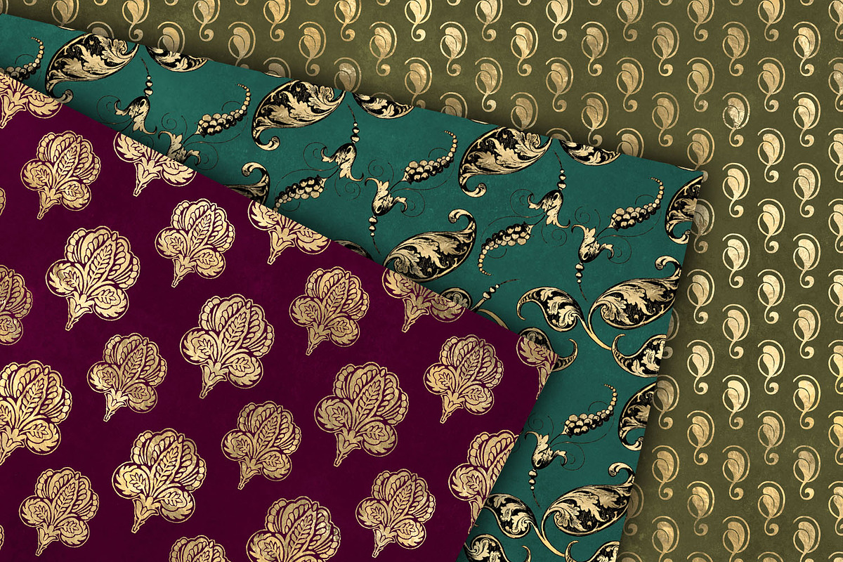 Peacock Backgrounds Digital Paper, a Pattern Graphic by Digital Curio