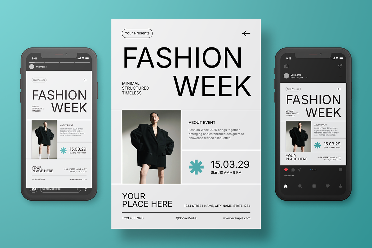 Swiss Fashion Week Flyer Set, a Flyer Template by Annora Studio (Photo 5 of 6)