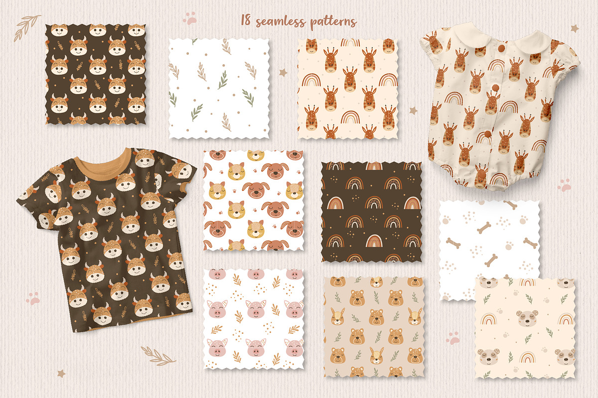 Animal Faces and Boho Rainbow Bundle, an Animal Illustration by DearLetters (Photo 10 of 14)