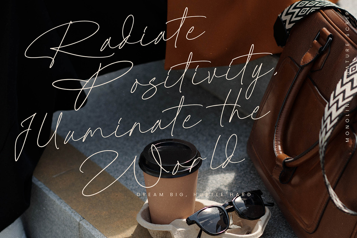 Radionte Heritage Monoline Signature, a Script Font by Letterena Studios Script (Photo 9 of 15)