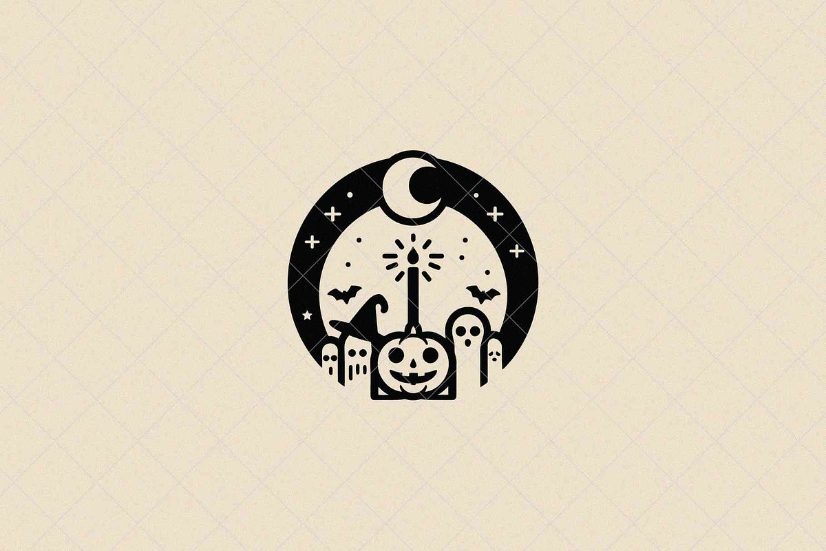 Halloween Pumpkin Emblem, a Seasonal Illustration by Vectorium Studio (Photo 1 of 3)